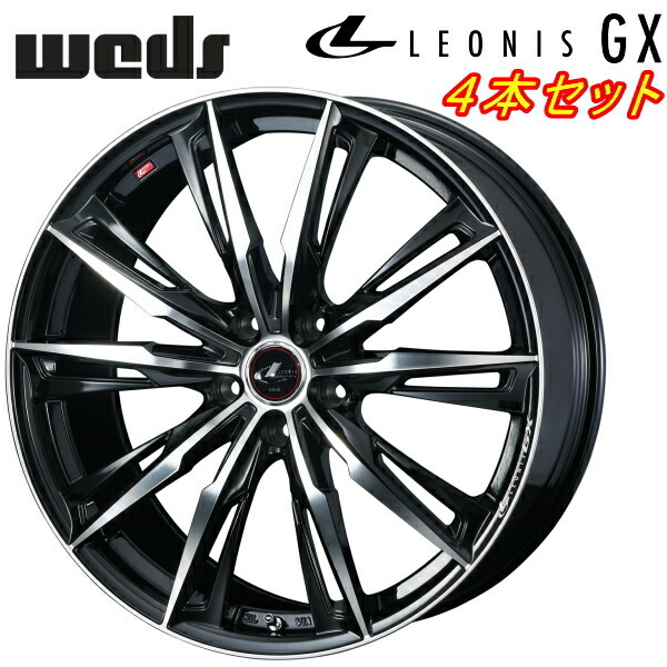 Weds LEONIS GX ホイール4本Set パールブラック/ミラーカット 8.0-19インチ 5穴/PCD114.3 インセット+50