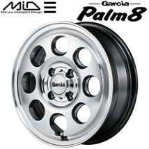 MARUKA MID Garcia Palm8 ホイール1本価格 メタリックグレー/ポリッシュ 4.5J-14インチ 4穴/PCD100 インセット+45_画像1