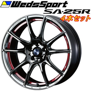 WedsSport SA-25R ホイール4本Set レッドライトクローム 8.5-18インチ 5穴/PCD100 インセット+45