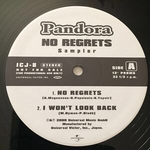 ★★★ PANDORA - NO REGRETS, WILL BE YOU THERE, I WON'T LOOK BACK