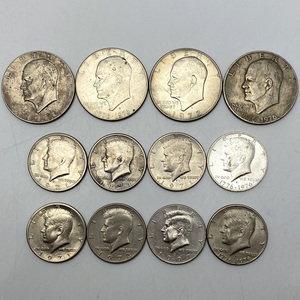 【中古】リバティコイン ハーフダラー　他　アメリカ　1ドル×4枚/ 50セント×8枚　合計12枚セット 硬貨　コイン