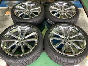 【中古】レオンハルト イェーガー 20x8.5J 5H 114.3 +30 4本 245/40R20 高級 3ピース リム 国産 国内 アルファード ヴェルファイア エコ 等