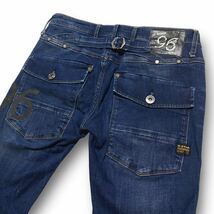 レディース ジースターロゥ 5620 HERITAGE EMBRO TAPERED バイカー ストレッチ デニム パンツ ジーンズ サイズ26_画像1