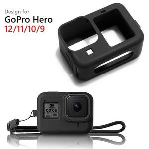 GoPro HERO12/11/10/9用シリコン保護ケース アクションカメラアクセサリー カメラレンズカバー付 カメラレンズキャップ