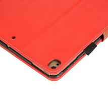 iPad mini 6 2021年版用 牛革風 PUレザー 保護ケース TPU ソフトバックカバー スタンド カード入れ付 濃紺_画像4