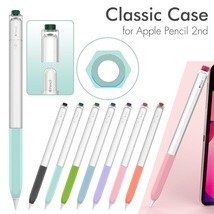 AHAStyle Apple Pencil第2世代専用シリコン製 保護カバー ペアリング、充電対応 ツートンカラー キャップクッション 青_画像1