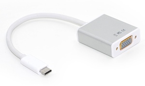 USB C-VGA D-Sub 15ピン 変換アダプタUSB3.1 Type C to VGA オスーメスfor MacBook、ChromeBookなど ローズゴールド
