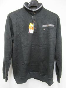 2338RMZ◎Hush Puppies ハッシュパピー 裏フリース 長袖ポロシャツ LL ダークグレー◎タグ付き未使用品