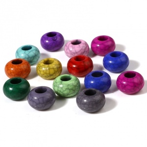  dark Stone Mix color plastic beads (10 piece pack ) large hole type acrylic fiber accessory for beads diameter 14mm