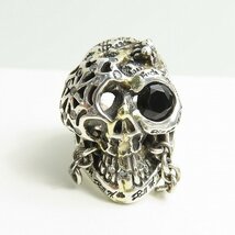 【ギャラ付】BWL/BILL WALL LEATHER/ビルウォールレザー ゴールドサダー ストーンアイズ GRAFFITI MASTER SKULL RING/17号　 /000_画像2