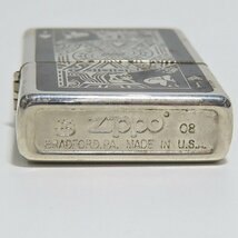 ZIPPO/ジッポー トランプ ジャック スカル ボトムズアップ 両面加工 08年製 /LPL_画像4