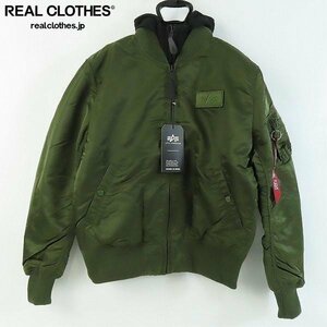 ☆【未使用】ALPHA INDUSTRIES/アルファ インダストリーズ MA-1 D-TEC フード フライトジャケット 183110/481 /L /080