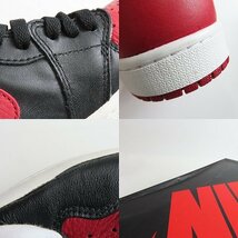 【未使用】NIKE/ナイキ AIR JORDAN 1 RETRO HIGH OG BRED BANNED エアジョーダン1 ブレッド バーンド 555088-001/26 /080_画像7