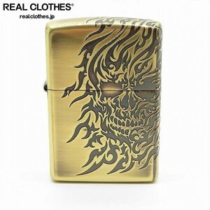 ZIPPO/ジッポー レギュラー トライバル スカル 2013年製 /LPL