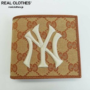 GUCCI×New York Yankees/グッチ×ニューヨークヤンキース ミニウォレット/二つ折り財布 /000