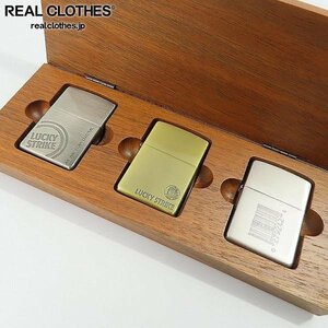 ZIPPO/ジッポー LUCKY STRIKE/ラッキーストライク 2005 Original ZIPPO Collection Series 木箱入り 3点セット /000