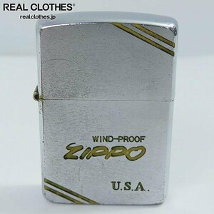 ZIPPO/ジッポー ダイアゴナルライン イタリックロゴ WIND PROOF USA/1986年製 /LPL