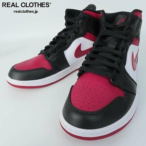 NIKE/ナイキ AIR JORDAN 1 MID BLACK NOBLE RED WHITE/エア ジョーダン 1 ミッド 554724-066/27 /080