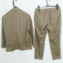 ☆SHIPS/シップス SYNTHETIC WOOL チェック柄 テーラードジャケット/イージーパンツ/セットアップ M /080_画像2