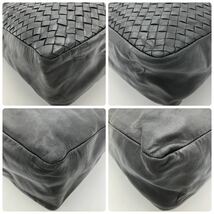 124 ★1円スタート★ 美品 BOTTEGA VENETA ボッテガヴェネタ ショルダーバッグ イントレチャート レザー ブラック メンズ ビジネス_画像7