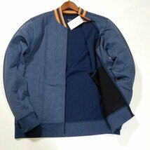 新品 1円～ ポールスミス ジップアップジャケット アーティストストライプリブ LL(XL) ブルー ヘリンボーン Paul Smith メンズ 【3039】_画像5