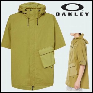 新品 1円～ 定価12,100円 春夏秋 オークリー OAKLEY ショートスリーブジャケット XL カーキ系 撥水 防風 アウトドア等に最適メンズ【2674】