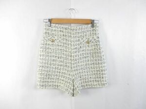 未使用 アルアバイル allureville パンツ ショートパンツ 総柄 2 ホワイト系 レディース