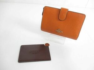 良品 コーチ COACH 二つ折り財布 クロスグレーン 11484 セドナ レザー/カードミラーおまけ付き レディース