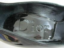 中古 ディオール Dior エナメルパンプス オープントゥ ハイヒール 36.5 22.5cm 黒 ブラック レディース_画像7