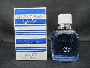 未使用 ドルチェ＆ガッバーナ Dolce&Gabbana 香水 ライトブルー プールオム イタリアンラブ オードトワレ 50ml