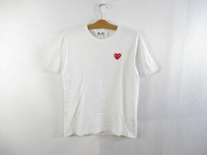 中古 コムデギャルソン COMME des GARCONS PLAYハート 長袖Tシャツ M ホワイト レディース