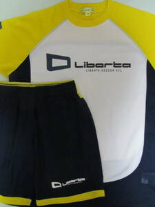 L 2022年購入 最新モデル 中古 Liberta リベルタ サッカースクール 半袖 ユニフォーム ハーフパンツ 上下セット 160cm 子供用 黄色 紺