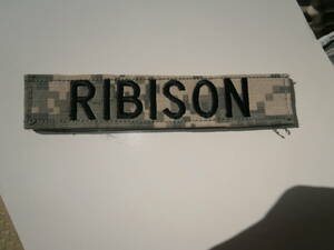 米軍実物ネームテープ　ACU　ベルクロ　ribison