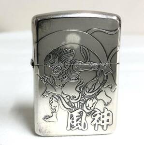 Zippo/ 風神 雷神 / ジッポー / A / ARMOR / アーマーケース / 両面加工 / シルバー / 2012年製 / 喫煙具 / 火花確認済み / 現状品