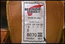 【9D 美品 18年】レッドウィング 8070 スポーツ オックスフォード 黒 クローンダイク モックトゥ 短靴 ブーツ redwing HOPESMORE_画像8