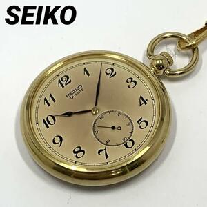 922 SEIKO セイコー メンズ 懐中時計 スモールセコンド 新品電池交換済 クオーツ式 人気 希少 ビンテージ レトロ アンティーク