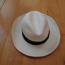 ★着用10回ほど／極上美品★ Borsalino ボルサリーノ ハット ワイドブリム 白系 黒 58 日本国内正規品 新宿伊勢丹メンズ館_画像1