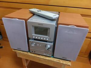 【動作品】SONY CMT-M35WM マイクロハイファイコンポーネントシステム 本体HCD-M35WM スピーカーSS-CM35 リモコン付き