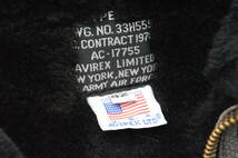 ◆送料無料 レアサイズ42 AVIREX アヴィレックス B-3 フライトジャケット 黒 ブラック USA製 _画像4