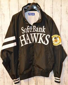 ◆ MIZUNO ミズノ SoftBank HAWKS ソフトバンクホークス グランドコート ジャケット スタジャン おそらくLARGE