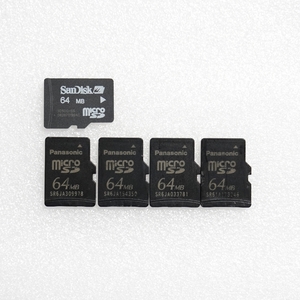 ■ microSD 64MB ■ まとめて 5枚セット / 動作品 フォーマット済 ジャンク 扱い microsd Panasonic SanDisk / S1131