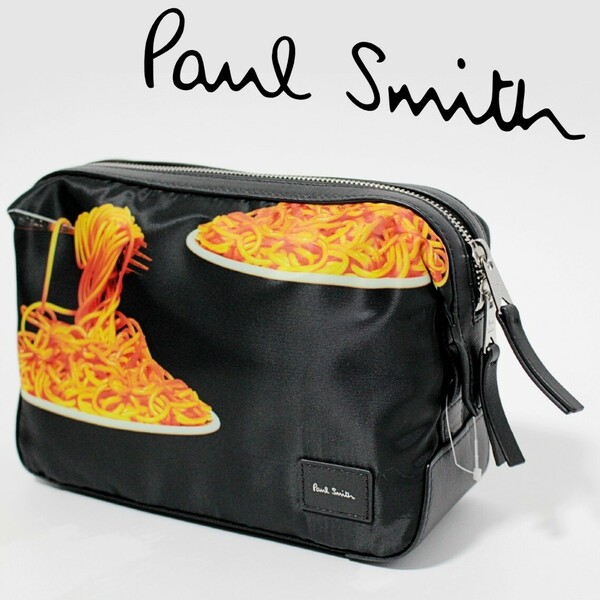 新品 Paul Smith ポールスミス 50周年記念アイテム スパゲッティ柄 ポーチ　Ｋ3310