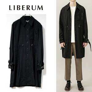 新品 LIBERUM リベルム 定価49500円 ウールシャツ ハーフコート Mサイズ 黒　Ｋ3262