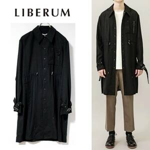 新品 LIBERUM リベルム 定価49500円 ウールシャツ ハーフコート Lサイズ 黒　Ｋ3263