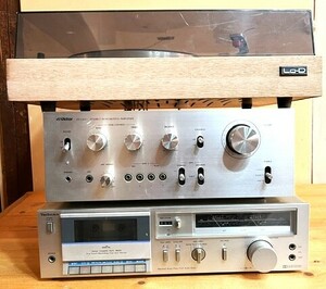 ★VINTAGE ヴィンテージ ステレオセット★アンプ + レコードプレーヤー + カセットデッキ★Victor Technics HITACHI★