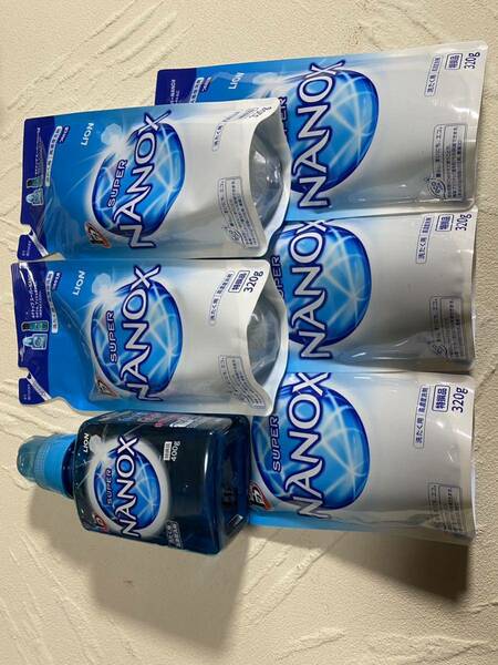 ナノックスNANOX高濃度洗たく用洗剤ボトル1本詰替用5本ライオン 
