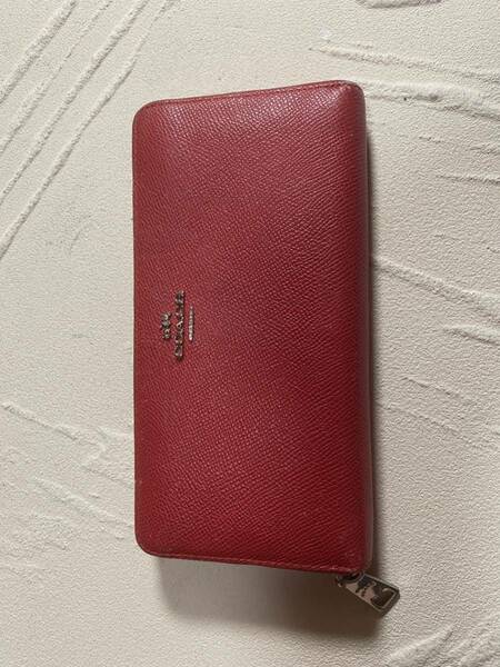 COACH(コーチ) 長財布 レッド レザー赤