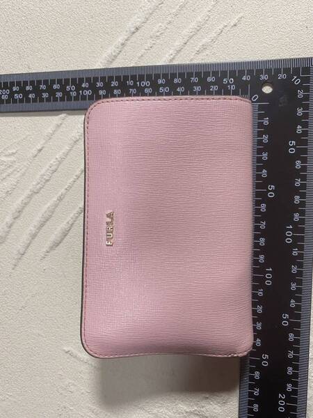 訳あり、難ありフルラ 二つ折り 財布 FURLA ピンク 小銭入れコインケース レディース