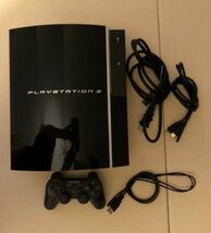 美品 動作確認済 PS3本体一式 コントローラー 厚型 初期型 ブラック プレステ3 PlayStation3 ソニー SONY 美品外箱 HDMI付き　fw4.76 _画像2