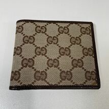 G◎ GUCCI グッチ 二つ折り財布 カードケース GGキャンバス シミ汚れ有り_画像1